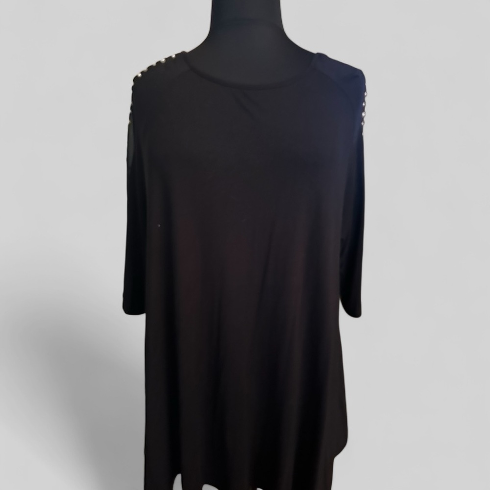 Plus Size 3X ChaChaVente long sleeve pearl top NWT
